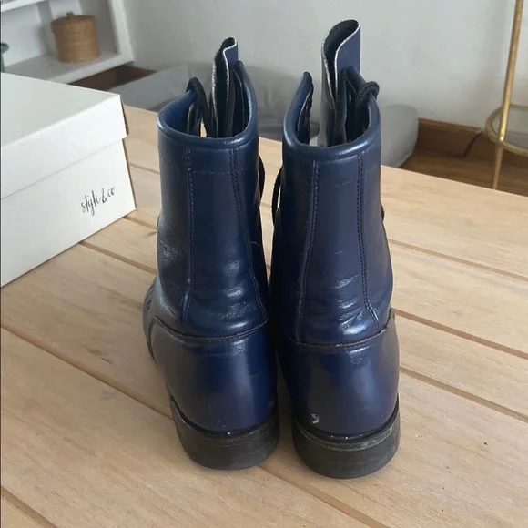 Vintage Justin Roper Cowboy Boots | Women's Navy - Picture 3 of 8